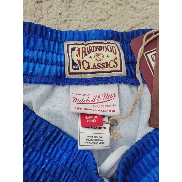 NWT Men's Blue New Jersey NETS Hardwood Classic 1990/91 Swingman Shorts Large - Picture 8 of 13